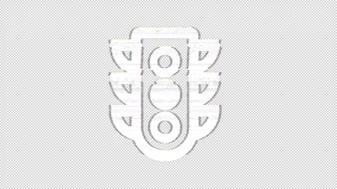 Icon traffic light slow is distorted. Glitch. Noise, chromatic aberration, Stock Footage 307004673