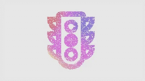 Icon traffic light slow is made up of LED square shapes that shimmer and Stock Footage 301082283