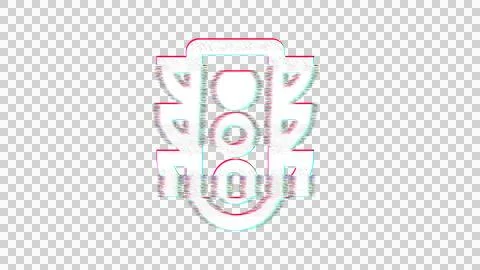 Icon traffic light stop is distorted. Glitch. Noise, chromatic aberration, Stock Illustration