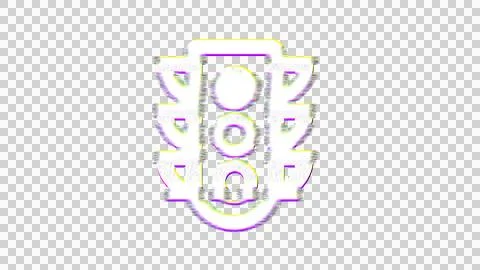Icon traffic light stop is distorted. Glitch. Noise, chromatic aberration, Stock Illustration