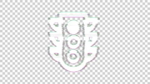 Icon traffic light stop is distorted. Glitch. Noise, chromatic aberration, Stock Illustration
