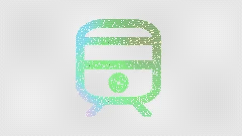 Icon train is made up of LED square shapes that shimmer and flicker. There are Video stock 295947460