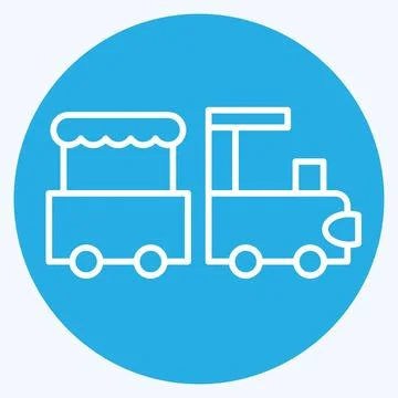 Icon Train. related to Amusement Park symbol. blue eyes style. simple desig.. Illustrazione stock