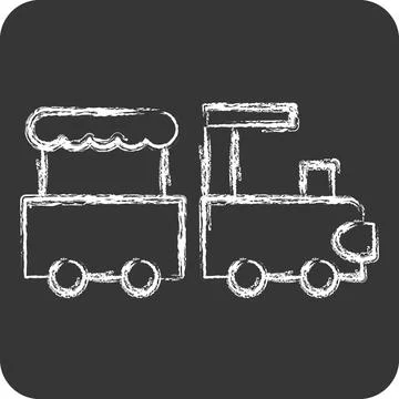 Icon Train. related to Amusement Park symbol. chalk Style. simple design ed.. Ilustración de archivo