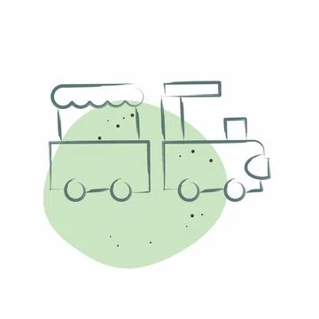 Icon Train. related to Amusement Park symbol. Color Spot Style. simple desi.. Illustrazione stock
