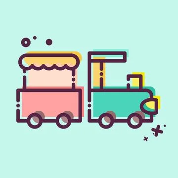 Icon Train. related to Amusement Park symbol. MBE style. simple design edit.. Ilustración de archivo