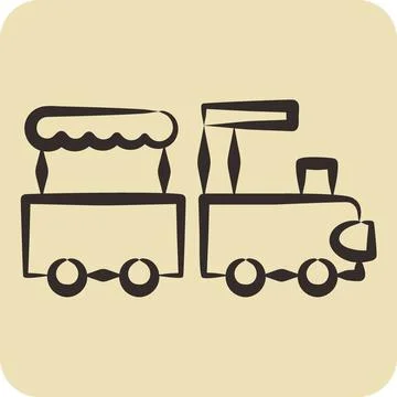 Icon Train. related to Amusement Park symbol. hand drawn style. simple desi.. Stock Illustration