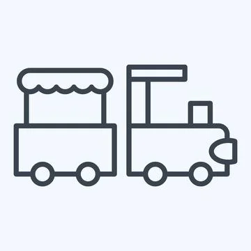 Icon Train. related to Amusement Park symbol. line style. simple design edi.. Illustrazione stock