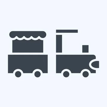 Icon Train. related to Amusement Park symbol. glyph style. simple design ed.. 스톡 일러스트