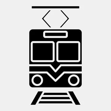 Icon train. Transportation elements. Icons in glyph style. Good for prints,.. Stock Illustration