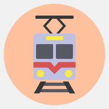 Icon train. Transportation elements. Icons in color mate style. Good for pr.. 스톡 일러스트