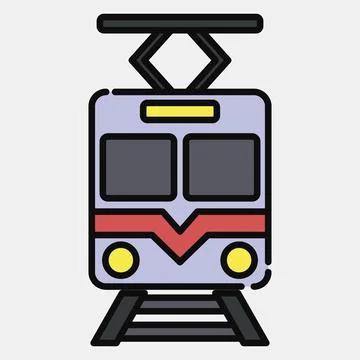 Icon train. Transportation elements. Icons in filled line style. Good for p.. 스톡 일러스트