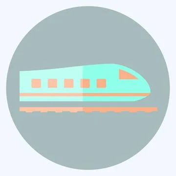 Icon Trains - Flat Style - Simple illustration,Editable stroke Stock Illustration