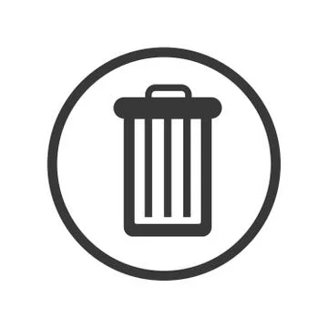 Icon of Trash bin in Circle line - vector iconic design Stock Illustration