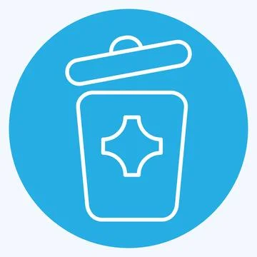 Icon Trash Can. suitable for City Park symbol. blue eyes style. simple design Ilustración de archivo