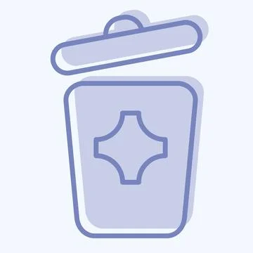 Icon Trash Can. suitable for City Park symbol. two tone style. simple design  Ilustración de archivo