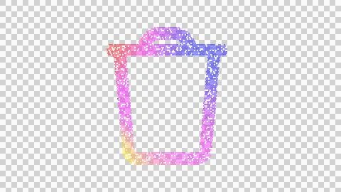 Icon trash is made up of LED square shapes. There are bright diodes and there Illustrazione stock