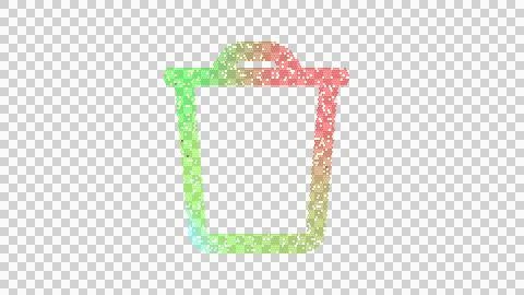 Icon trash is made up of LED square shapes. There are bright diodes and there Stock-Illustration