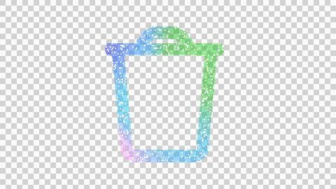 Icon trash is made up of LED square shapes. There are bright diodes and there Illustrazione stock