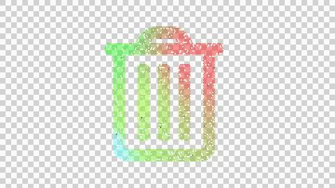 Icon trash is made up of LED square shapes. There are bright diodes and there Stock-Illustration