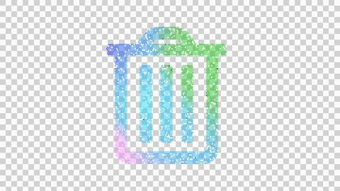 Icon trash is made up of LED square shapes. There are bright diodes and there Stock-Illustration