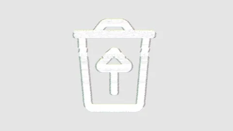 Icon trash restore is distorted. Glitch. Noise, chromatic aberration, geometric Stock Footage 306994246