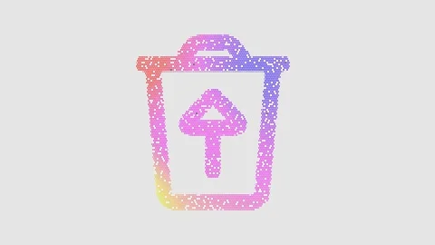 Icon trash restore is made up of LED square shapes that shimmer and flicker. Stock Footage 301079003