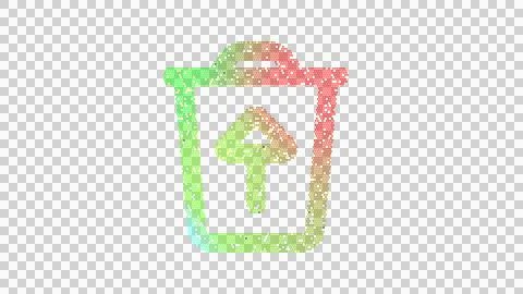 Icon trash restore is made up of LED square shapes. There are bright diodes and Stock Illustration