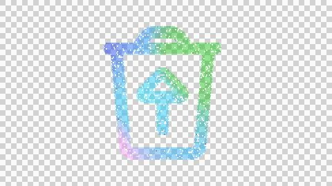 Icon trash restore is made up of LED square shapes. There are bright diodes and Stock-Illustration