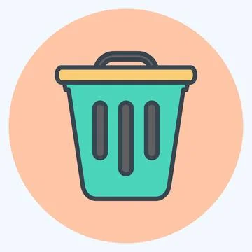 Icon Trash. suitable for web interface symbol. color mate style. simple desig Illustrazione stock