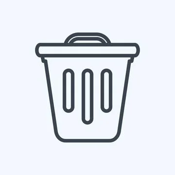 Icon Trash. suitable for web interface symbol. line style. simple design edit Ilustración de archivo
