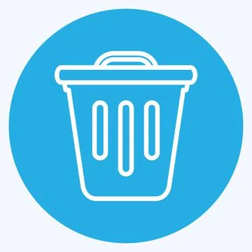 Icon Trash. suitable for web interface symbol. blue eyes style. simple design Stock Illustration