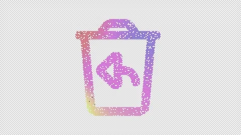 Icon trash undo is made up of LED square shapes that shimmer and flicker. There Stock Footage 301082842