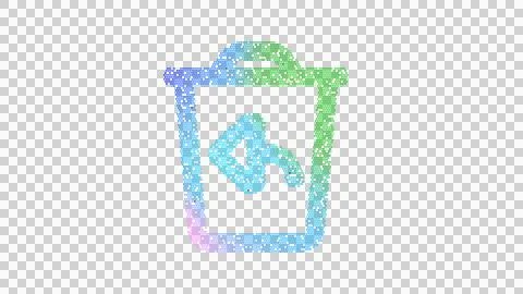 Icon trash undo is made up of LED square shapes. There are bright diodes and Stock-Illustration