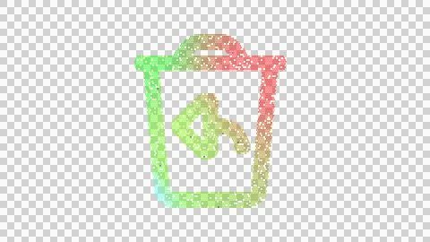 Icon trash undo is made up of LED square shapes. There are bright diodes and Stock-Illustration