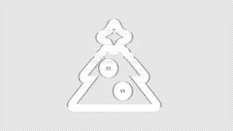 Icon tree christmas is distorted. Glitch. Noise, chromatic aberration, geometric Stock Footage 307002607