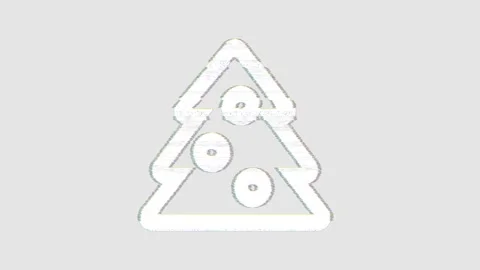 Icon tree decorated is distorted. Glitch. Noise, chromatic aberration, geometric Stock Footage 306994387