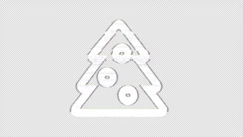 Icon tree decorated is distorted. Glitch. Noise, chromatic aberration, geometric Stock Footage 307003566