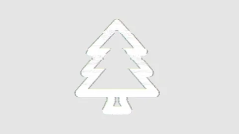 Icon tree is distorted. Glitch. Noise, chromatic aberration, geometric Stock Footage 304860786