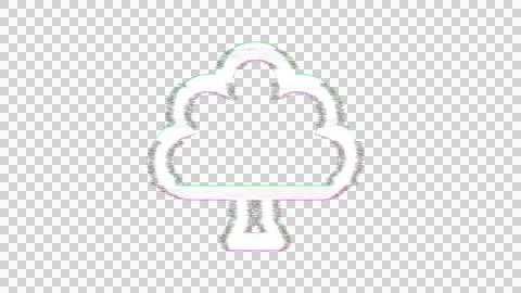 Icon tree is distorted. Glitch. Noise, chromatic aberration, geometric Stock Illustration