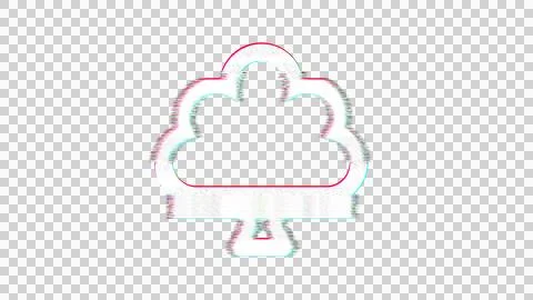 Icon tree is distorted. Glitch. Noise, chromatic aberration, geometric Stock Illustration
