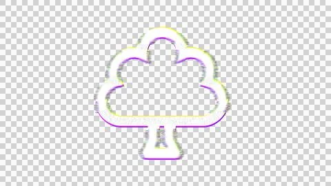 Icon tree is distorted. Glitch. Noise, chromatic aberration, geometric Stock Illustration