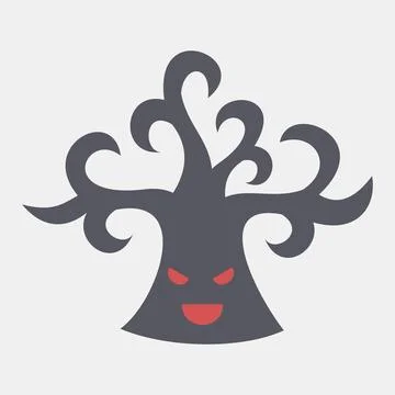 Icon tree. Illustration of halloween elements. Icon in flat style. Stock Illustration