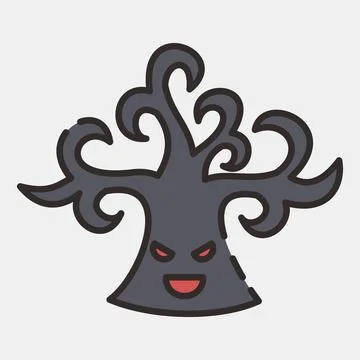 Icon tree. Illustration of halloween elements. Icon in filled line style. Stock Illustration