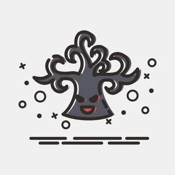 Icon tree. Illustration of halloween elements. Icon in MBE style. Stock Illustration