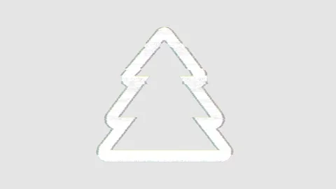 Icon tree large is distorted. Glitch. Noise, chromatic aberration, geometric Stock Footage 306993503