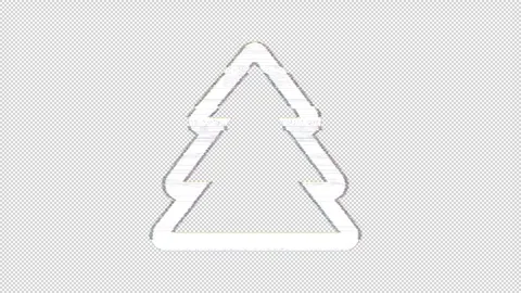 Icon tree large is distorted. Glitch. Noise, chromatic aberration, geometric Stock Footage 307000810