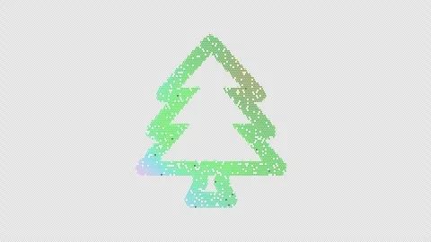 Icon tree is made up of LED square shapes that shimmer and flicker. There are Stock Footage 295947380