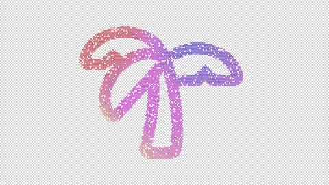 Icon tree palm is made up of LED square shapes that shimmer and flicker. There Stock Footage 301082783