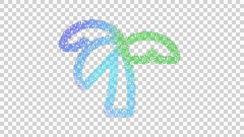 Icon tree palm is made up of LED square shapes. There are bright diodes and Stock Illustration